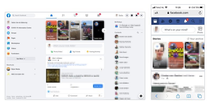 Facebook desktop vs facebook web app